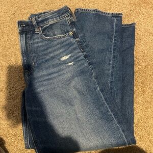 American Eagle Outfitters Super High-Rise Baggy Straight Jeans - Blue SIZE 8